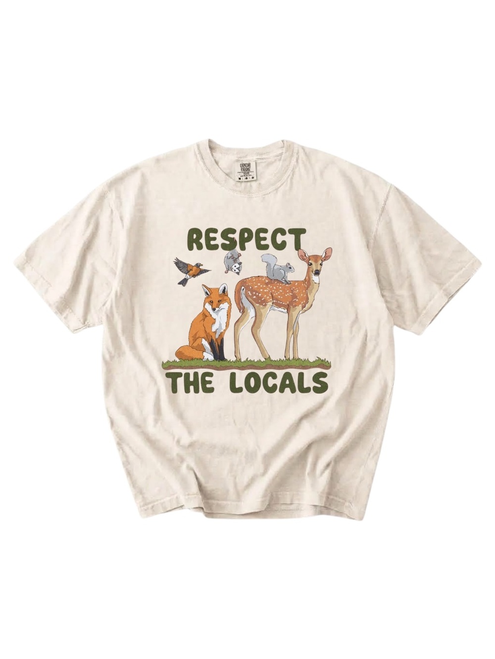 Comfort colors Respect The Locals Graphic Tee - Cream